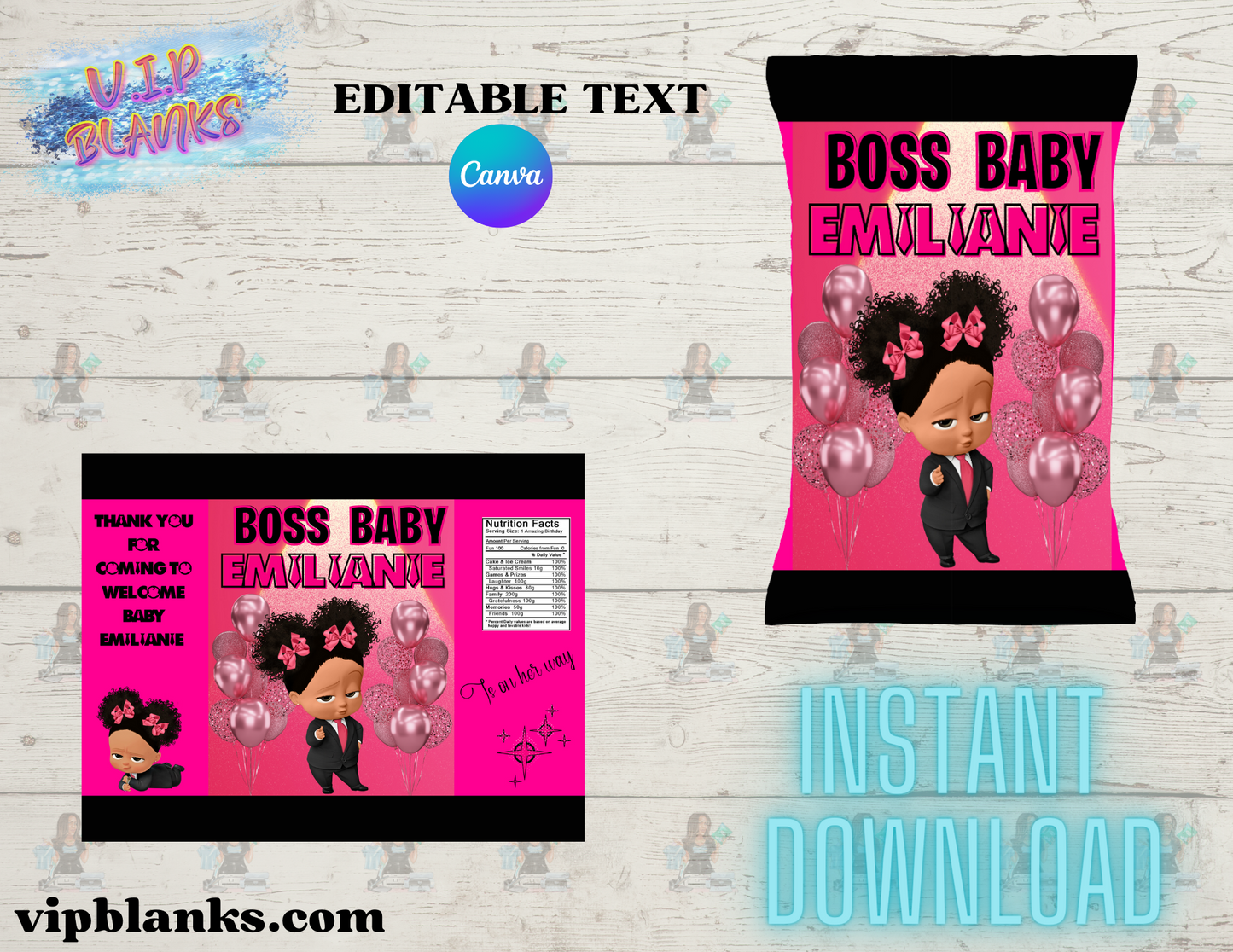 Boss Baby welcome home  Chip Bag, Instant Download,