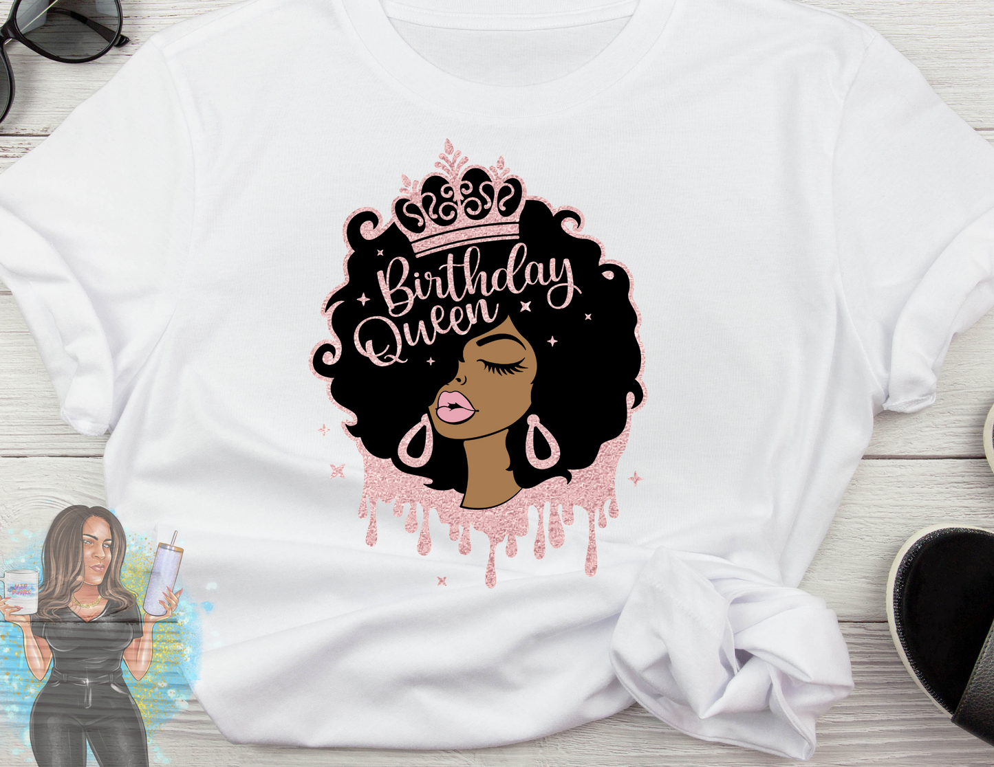 Afro Girl Birthday Queen (TRANSFER)